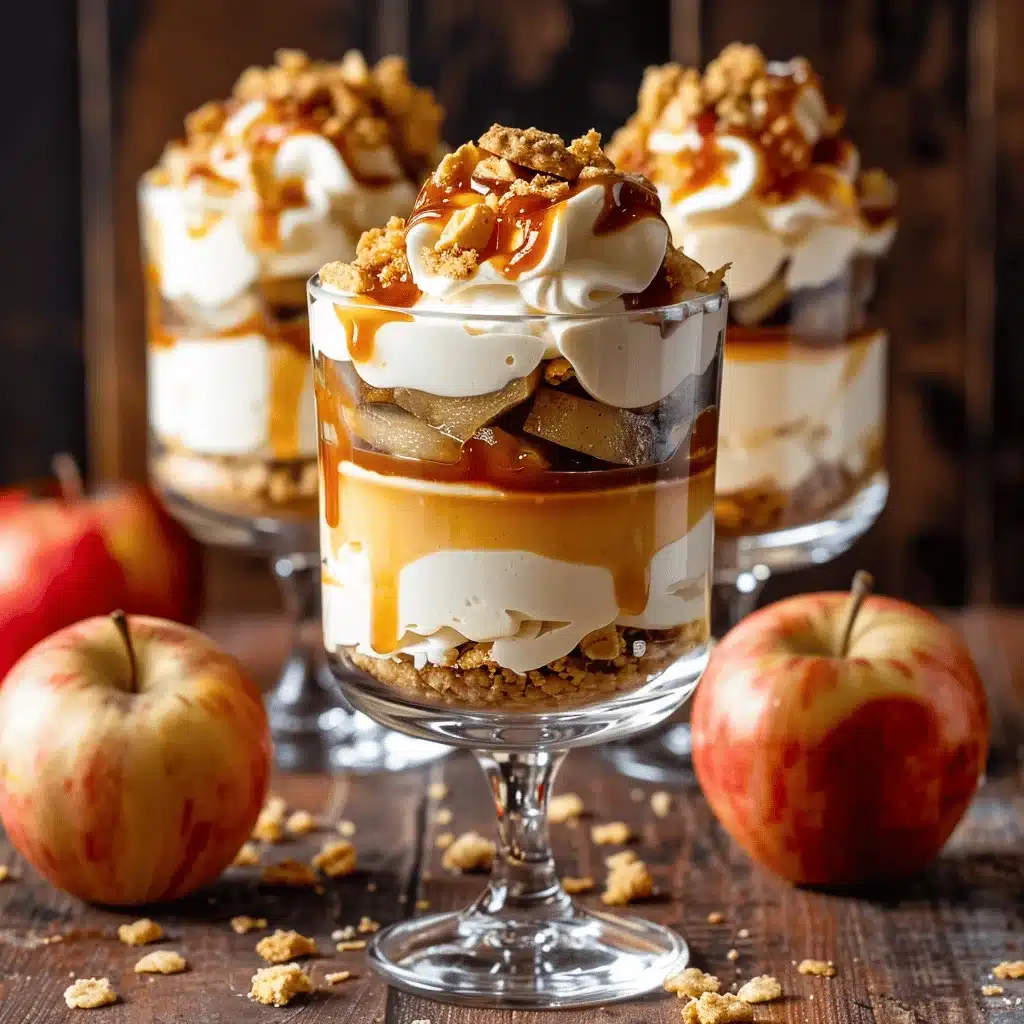 caramel apple cheesecake parfaits - featured image