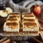 caramel apple cider cheesecake bars - featured image