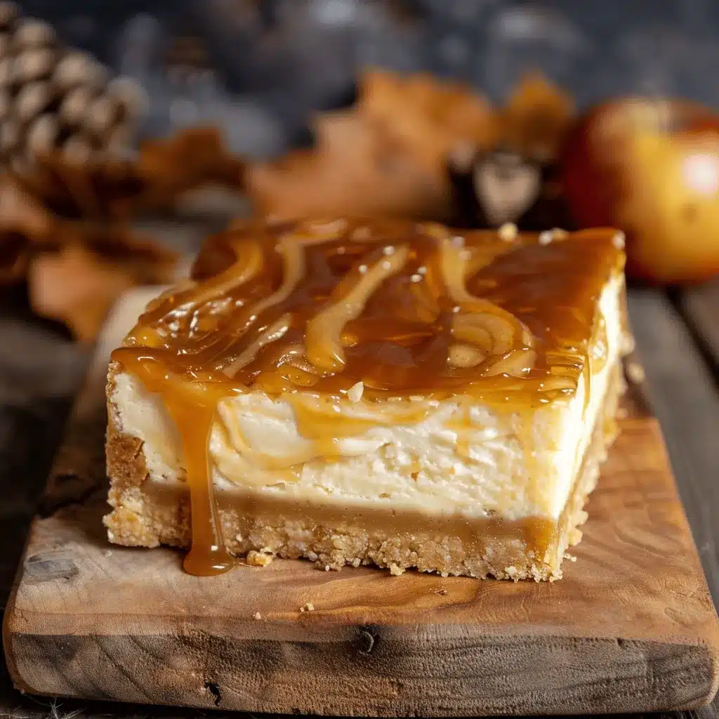 caramel apple cider cheesecake bars preparation steps