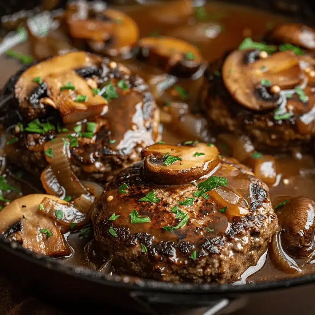cheesy Salisbury steak preparation steps