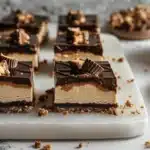 Chocolate Peanut Butter Cup Cheesecake Bars - featured image