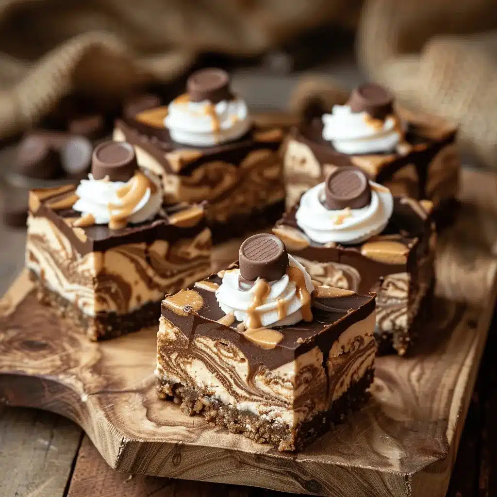 Chocolate Peanut Butter Cup Cheesecake Bars preparation steps