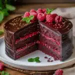 Chocolate Raspberry Layer Cake - featured image