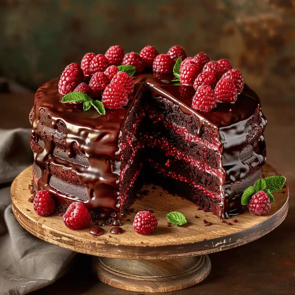 Chocolate Raspberry Layer Cake preparation steps