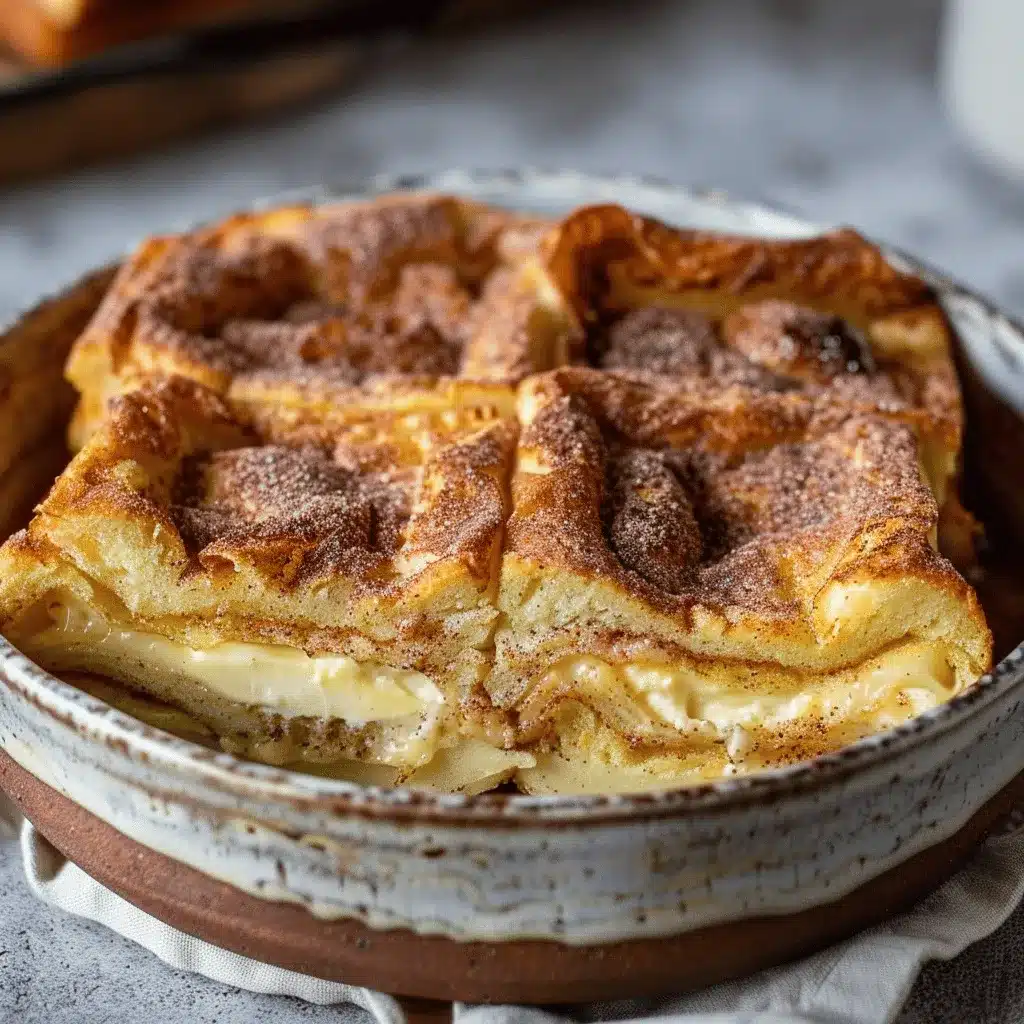 churro stuffed French toast casserole preparation steps
