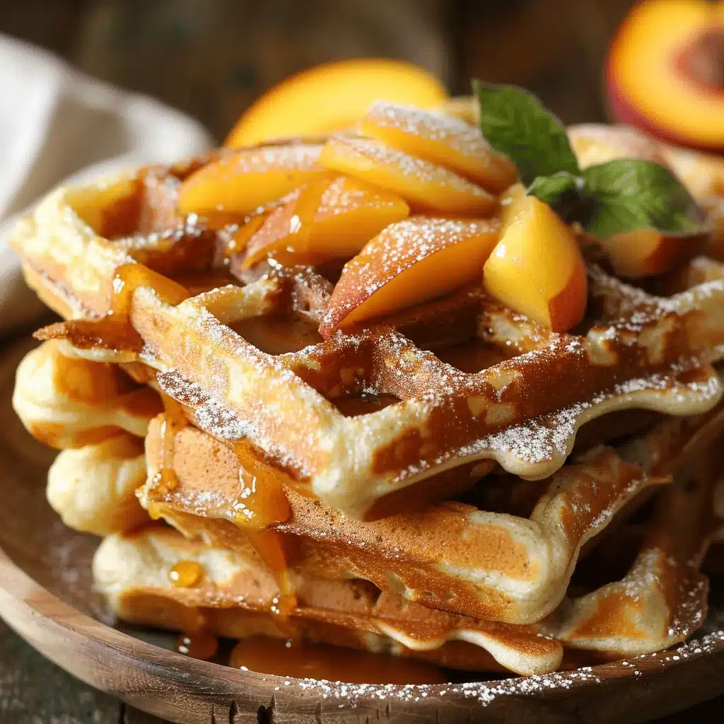 Cinnamon Sugar Peach Fritter Waffles - featured image