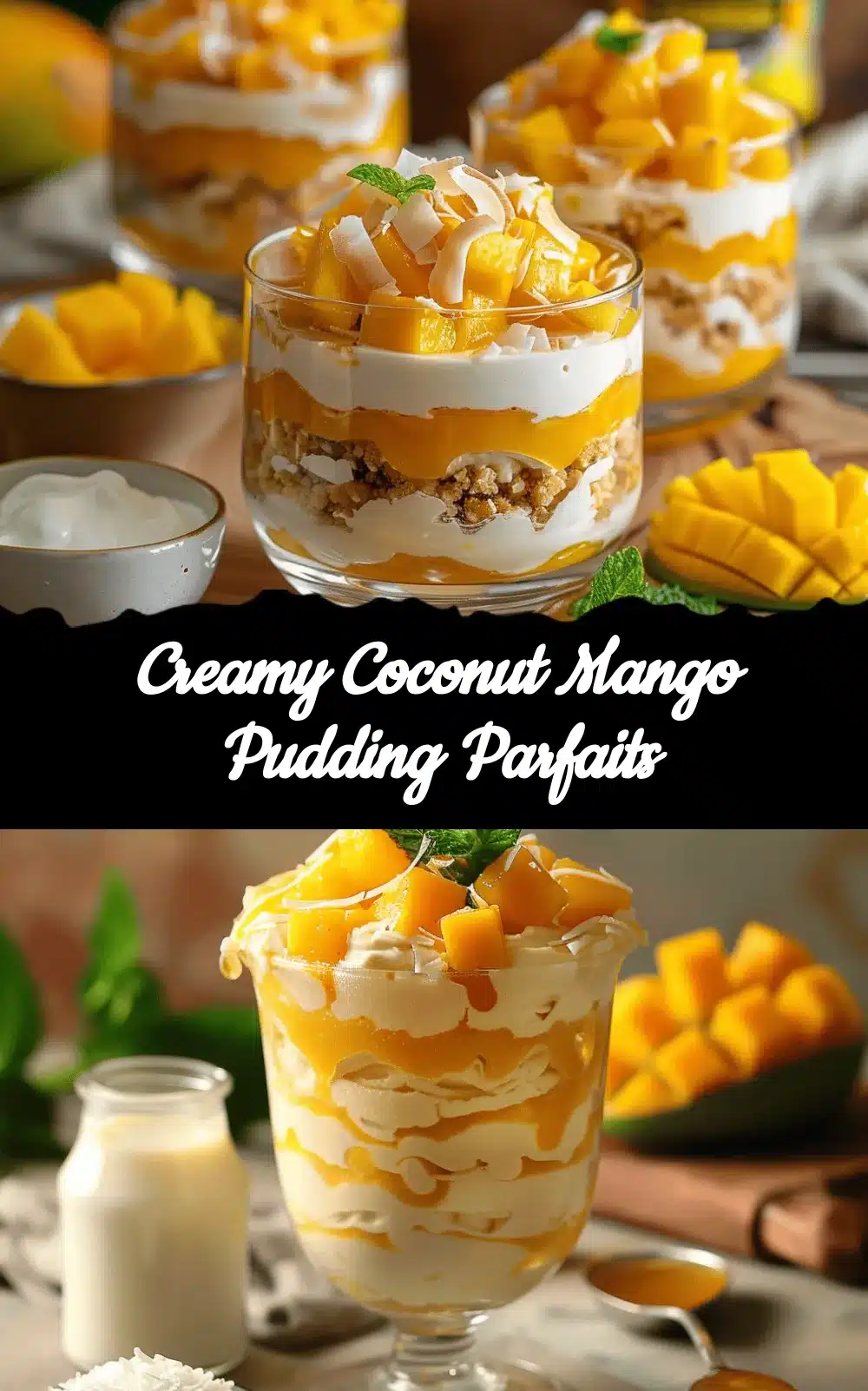 creamy coconut mango pudding parfait recipe