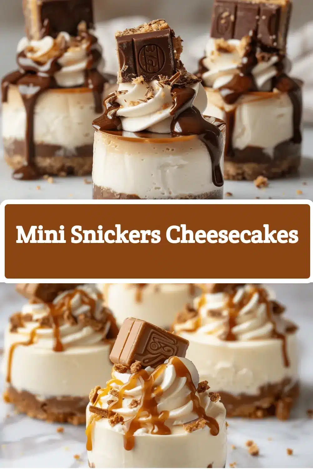Mini Snickers Cheesecakes recipe