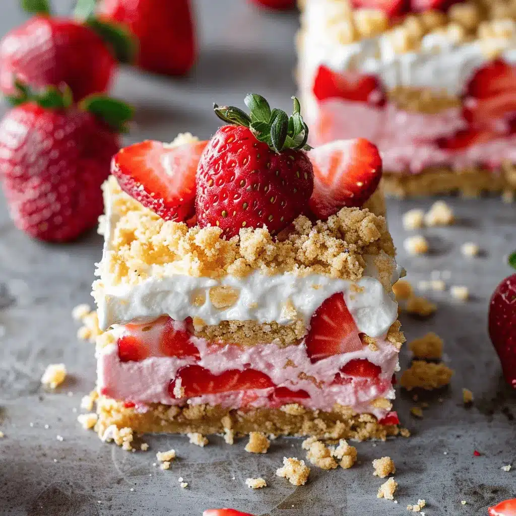 No-Bake Strawberry Shortcake Cheesecake Bars preparation steps