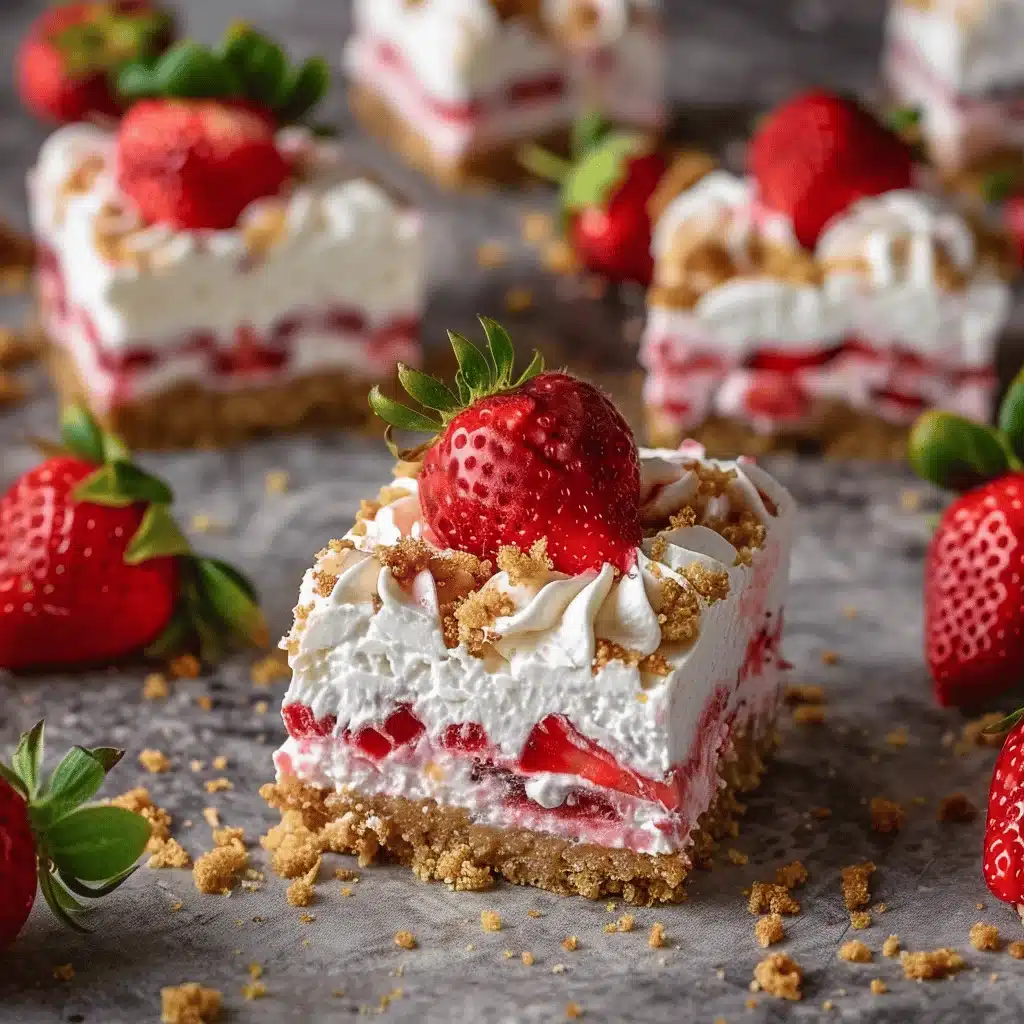 No-Bake Strawberry Shortcake Cheesecake Bars - featured image