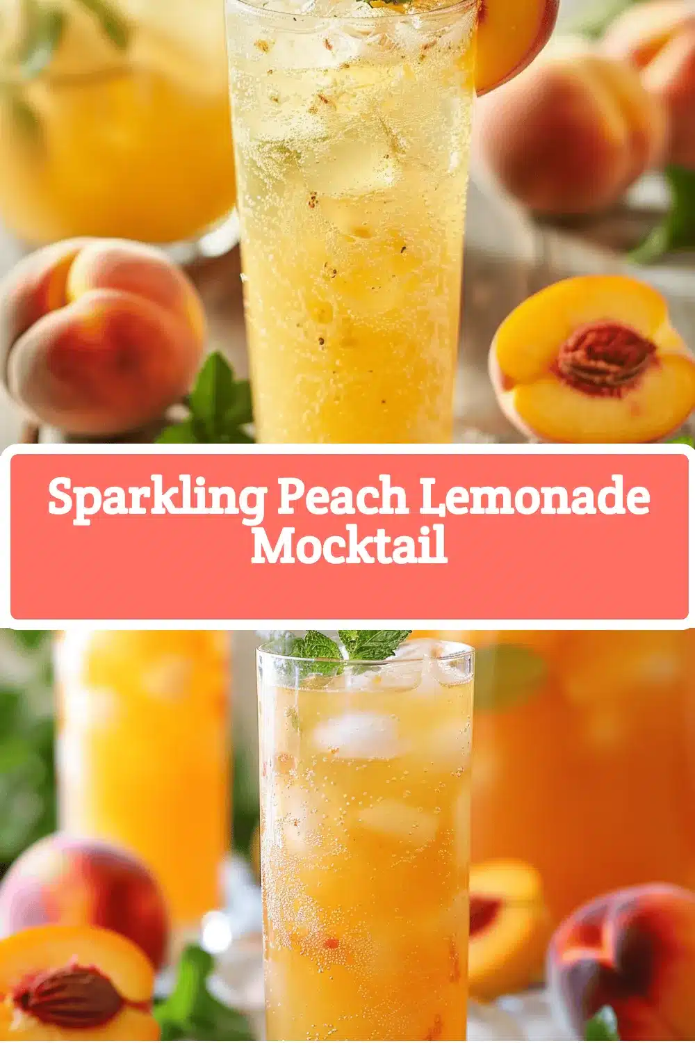 Refreshing Peach Lemonade Mocktail recipe