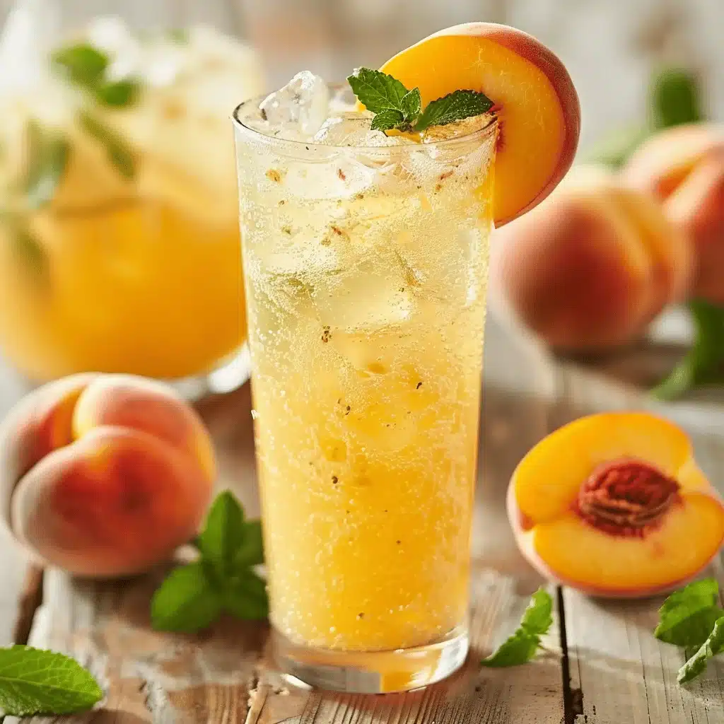 Refreshing Peach Lemonade Mocktail - featured image