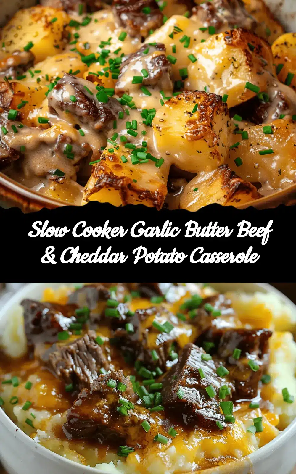 Slow Cooker Garlic Butter Beef Casserole recipe