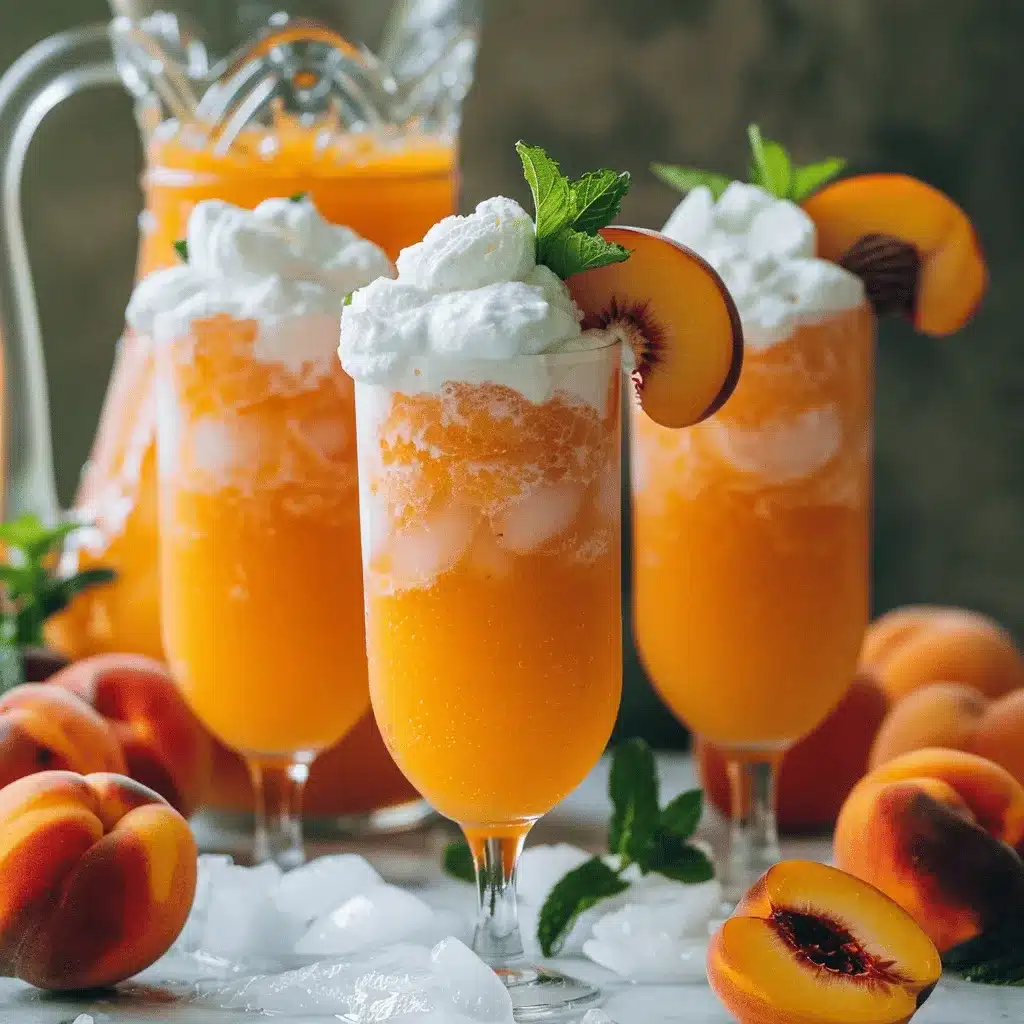 Sparkling Peach Lemonade Slushie preparation steps