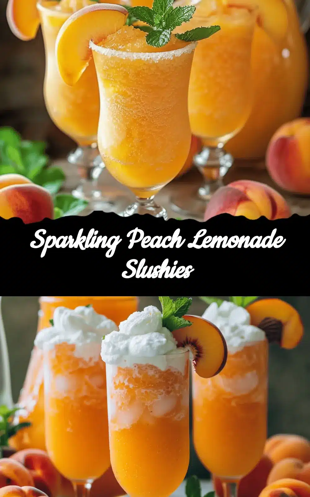 Sparkling Peach Lemonade Slushie recipe