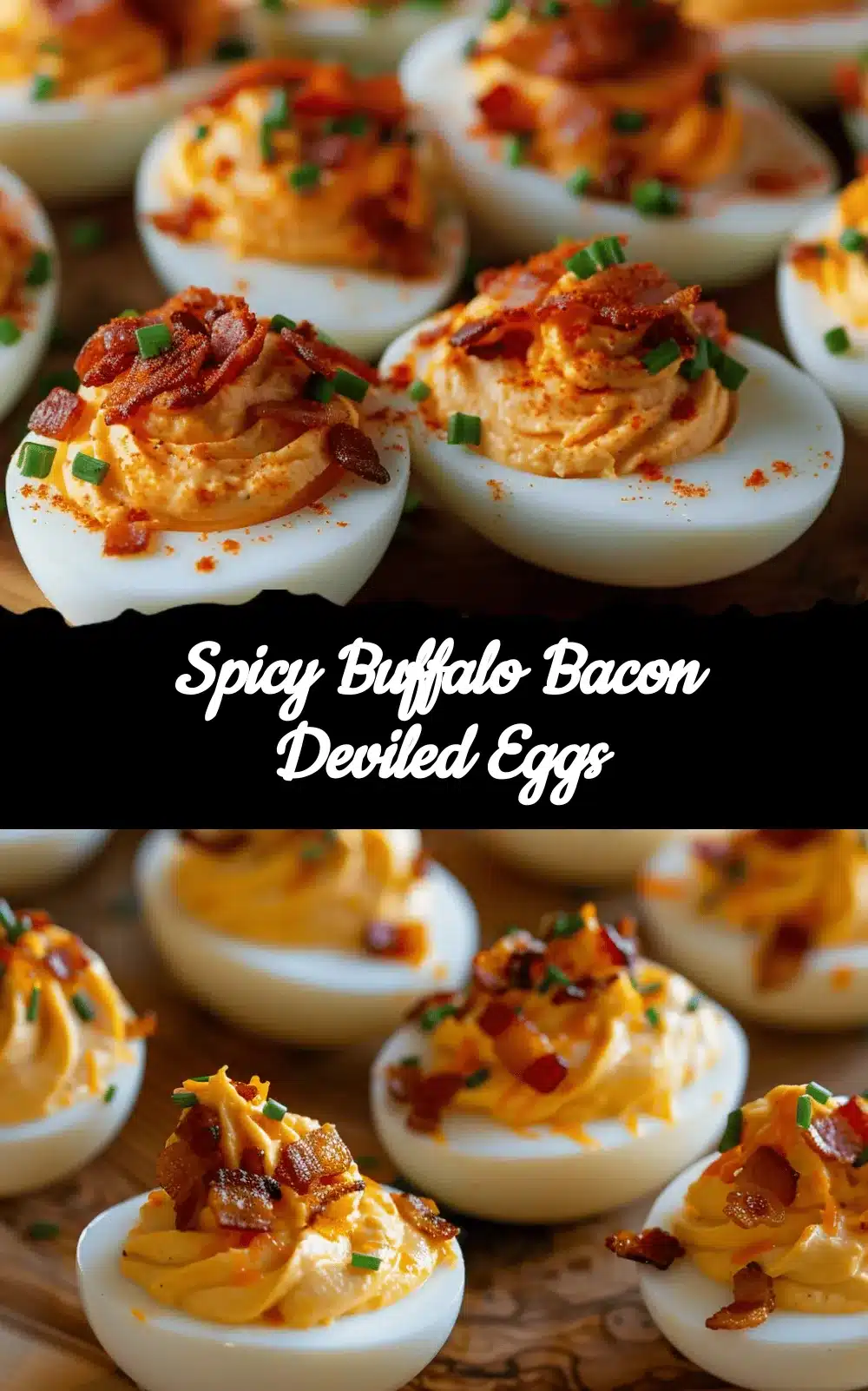 Spicy Buffalo Bacon Deviled Eggs recipe
