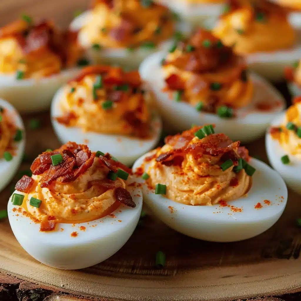 Spicy Buffalo Bacon Deviled Eggs - featured image
