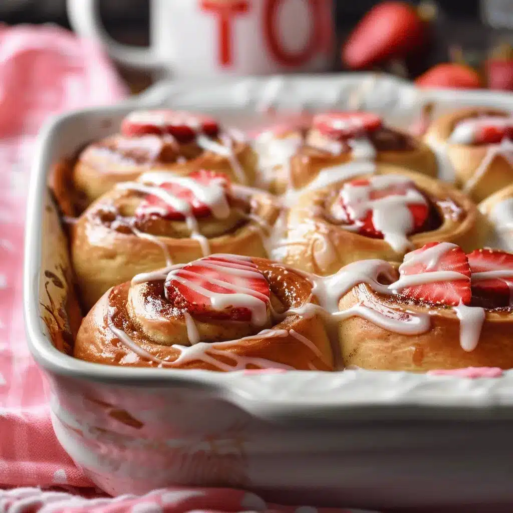 strawberry cream cheese stuffed cinnamon rolls preparation steps