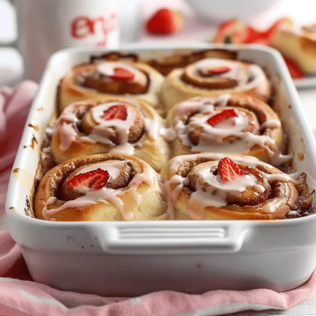 strawberry cream cheese stuffed cinnamon rolls - featured image