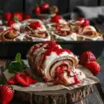 Strawberry Shortcake Cinnamon Roll Casserole - featured image