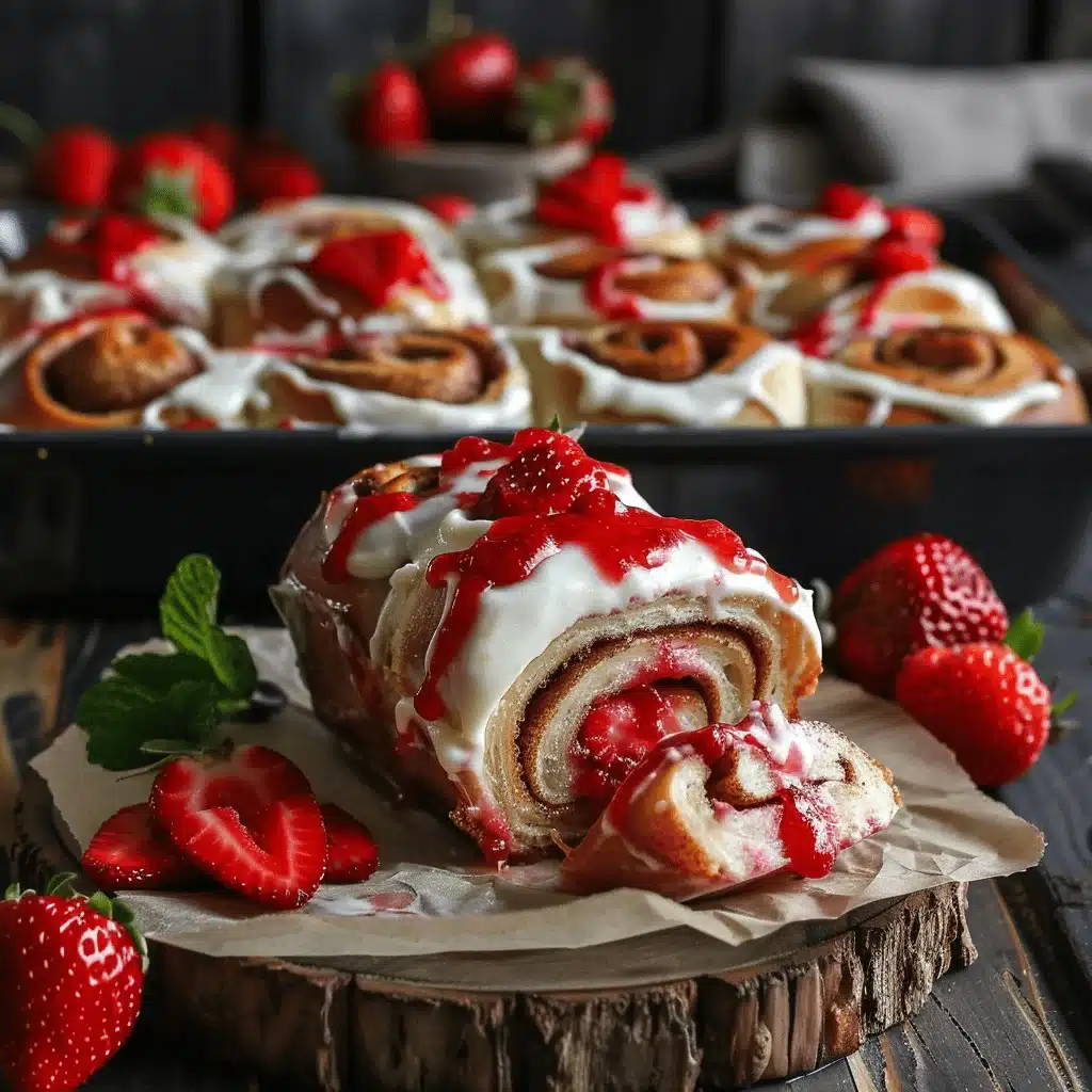 Strawberry Shortcake Cinnamon Roll Casserole - featured image
