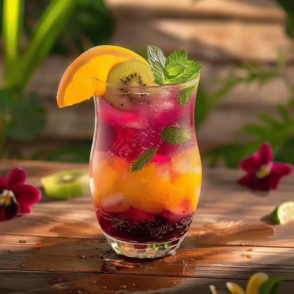 Tropical Fruit Punch Mocktail preparation steps