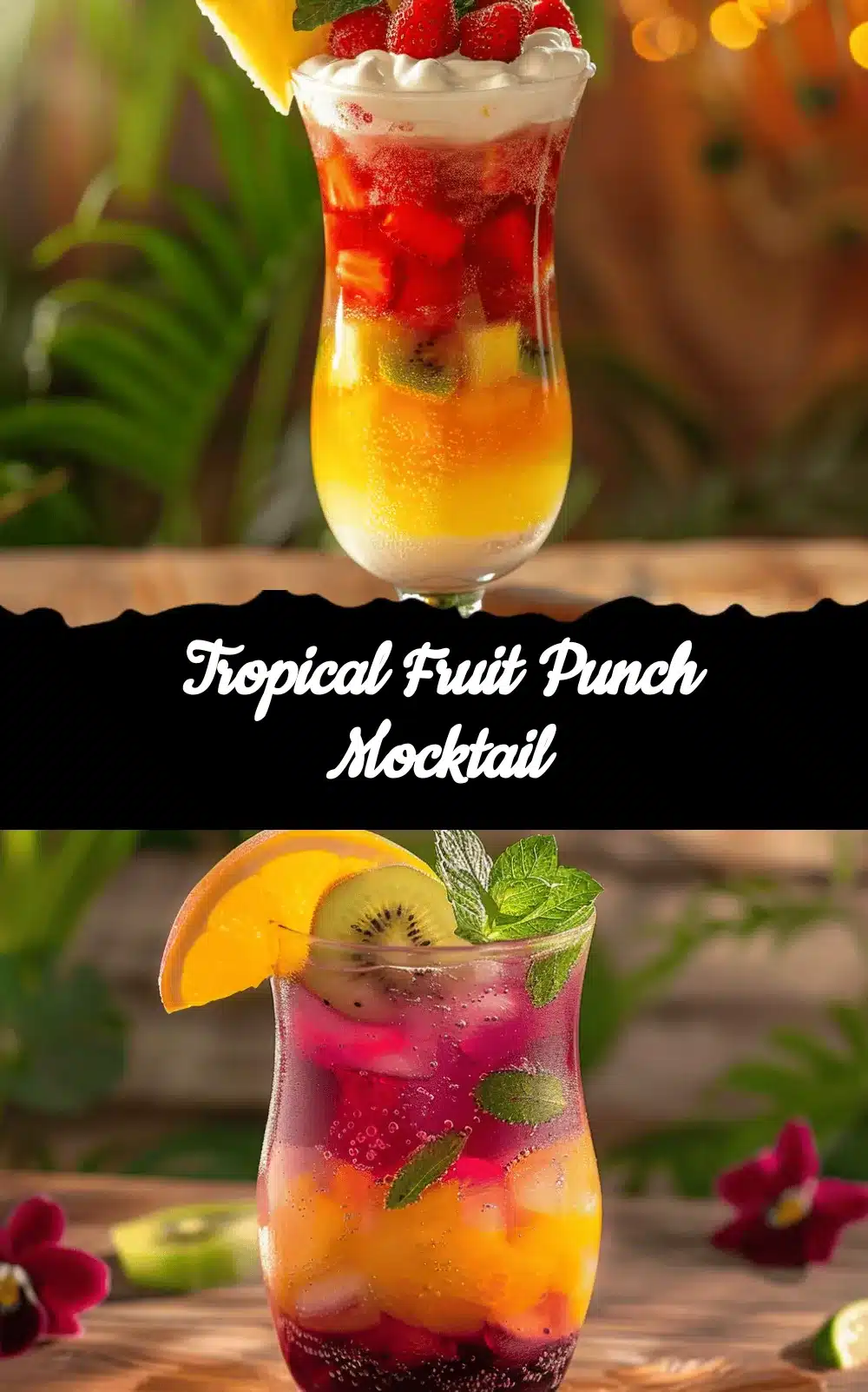 Tropical Fruit Punch Mocktail recipe