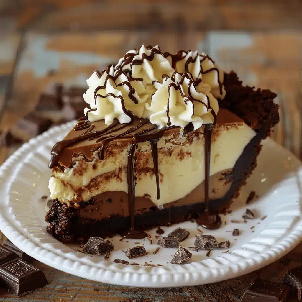 Ultimate Hot Fudge Brownie Cheesecake Pie preparation steps