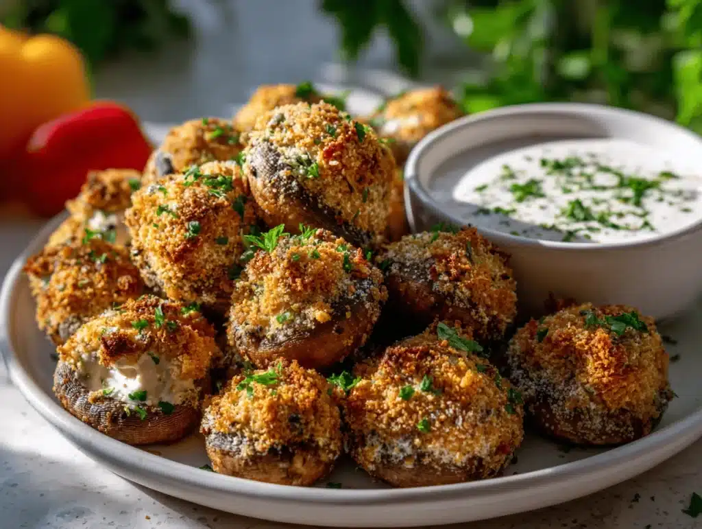 air fryer ranch mushrooms - featured image