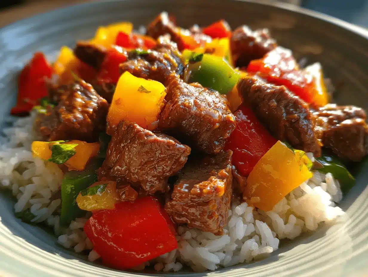 beef and pepper rice bowl preparation steps
