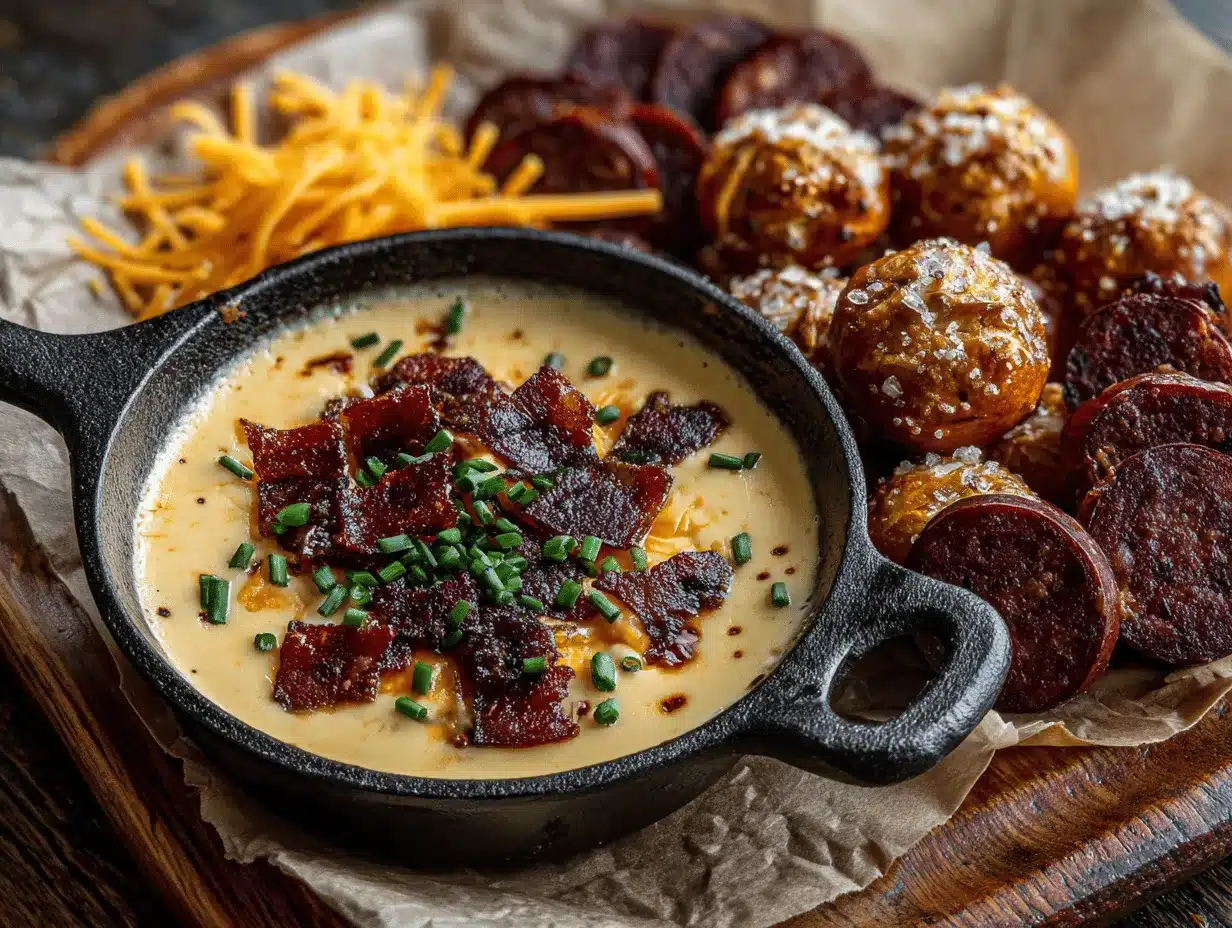 beer cheese dip with bacon preparation steps