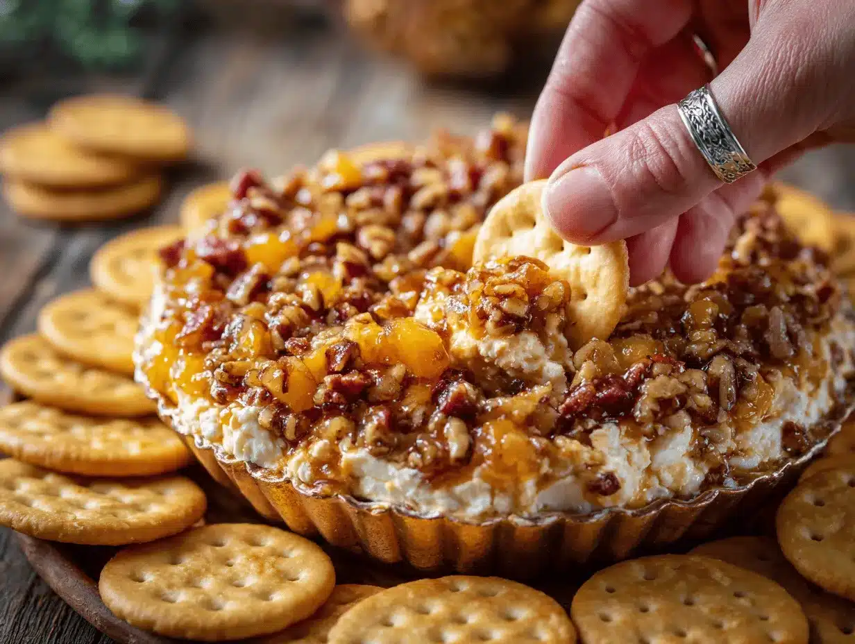 bourbon peach pecan dip preparation steps