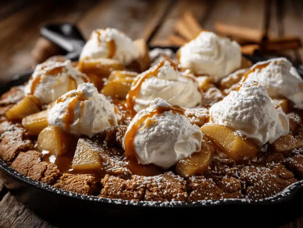 caramel apple cookie skillet - featured image