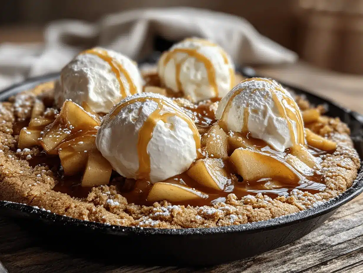 caramel apple cookie skillet preparation steps