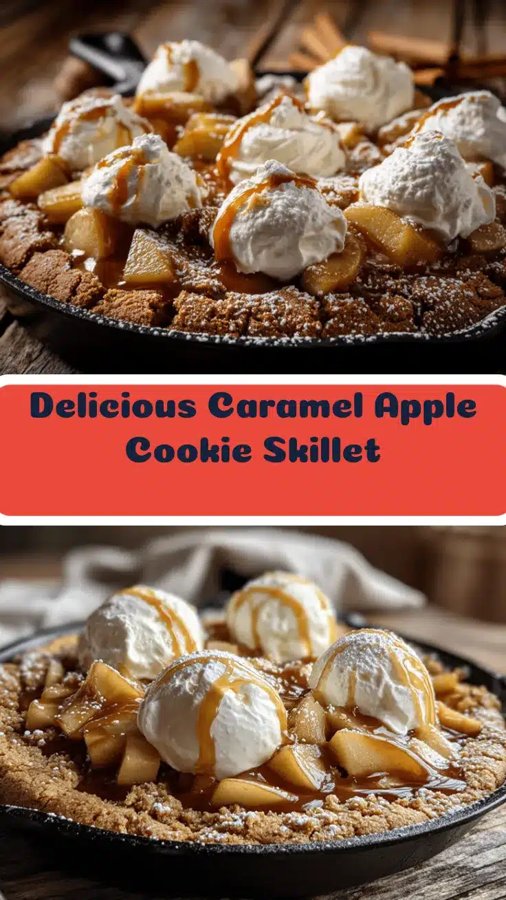 caramel apple cookie skillet recipe