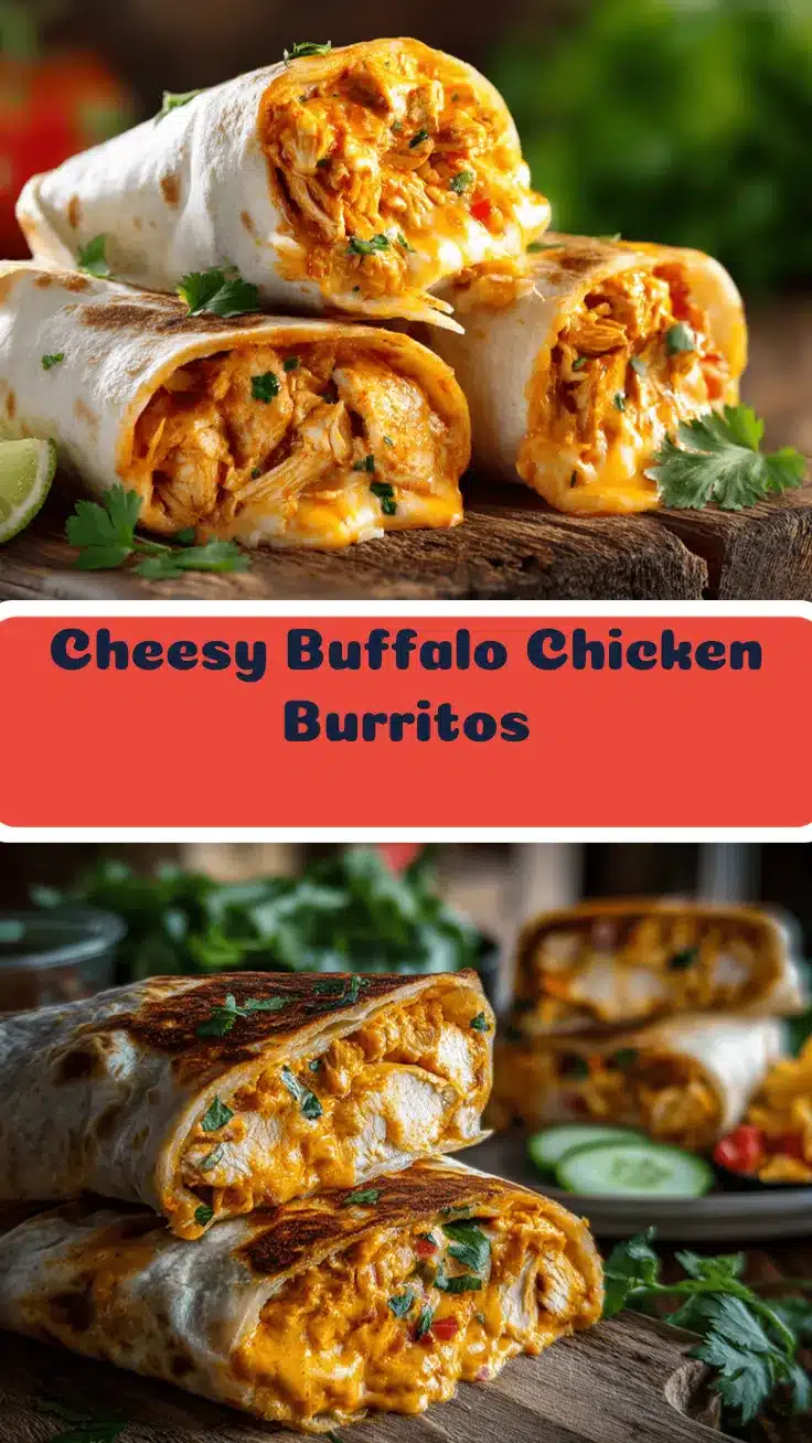 Cheesy Buffalo Chicken Burritos recipe