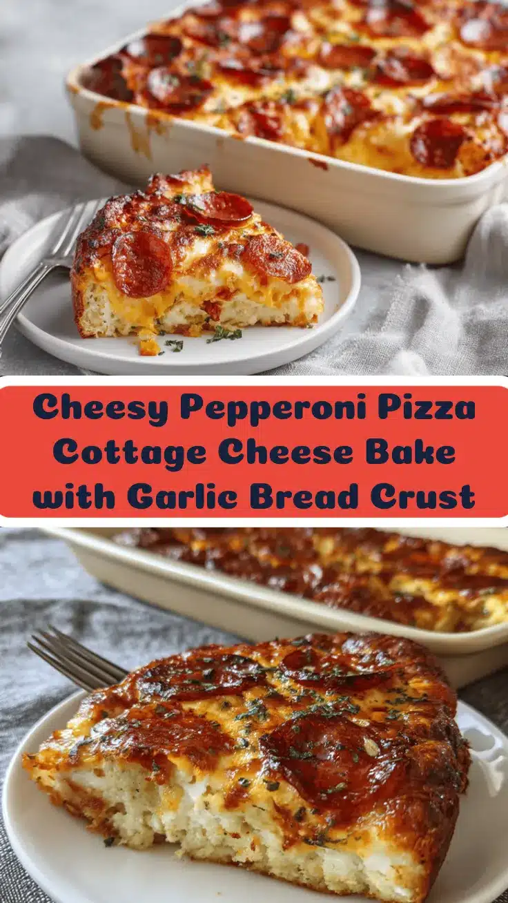 cheesy pepperoni pizza cottage cheese bake recipe