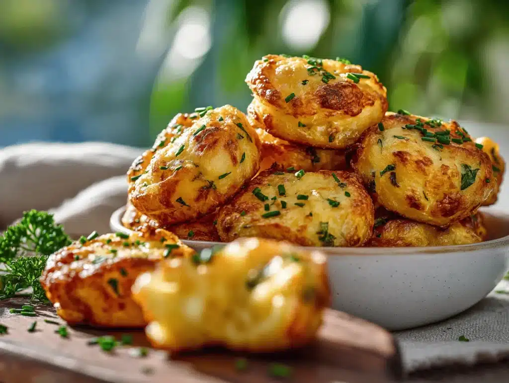 cheesy potato puffs - featured image