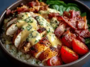 chicken bacon ranch keto bowl - featured image
