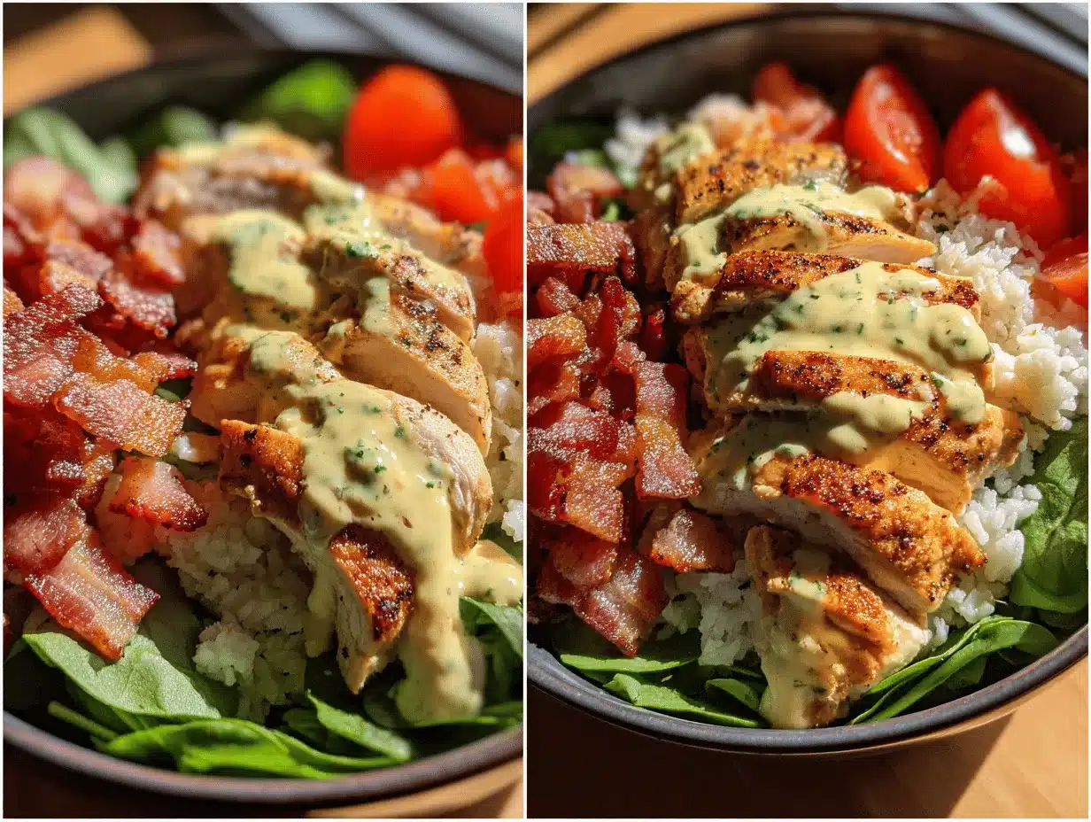 chicken bacon ranch keto bowl preparation steps