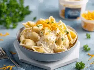 cottage cheese mac and cheese - featured image
