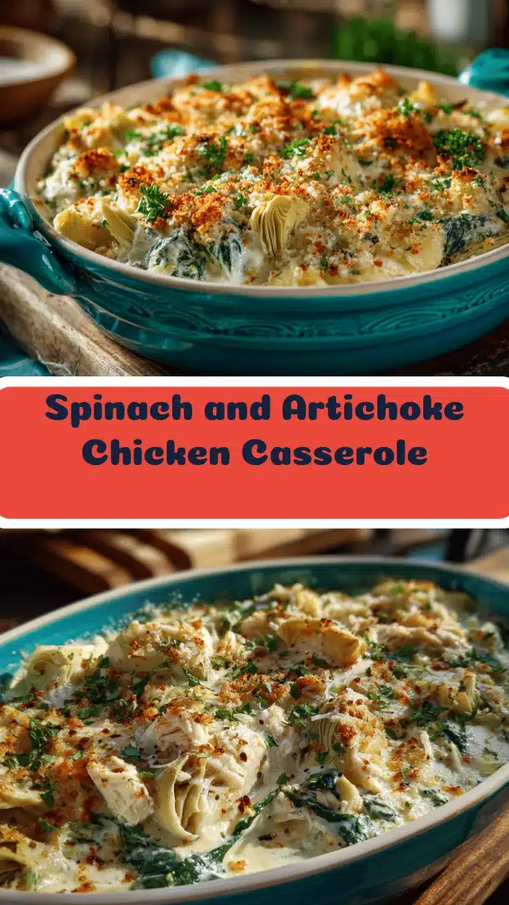 creamy spinach artichoke chicken casserole recipe