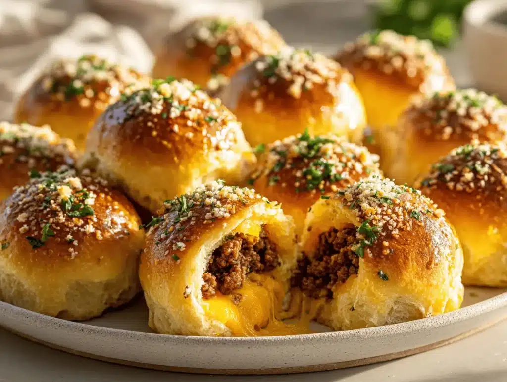 garlic parmesan cheeseburger bombs - featured image