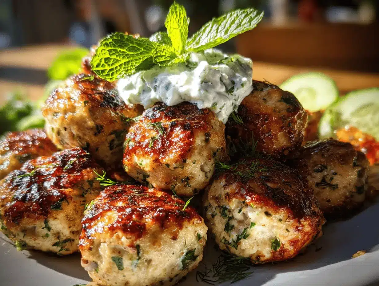 Greek chicken meatballs preparation steps