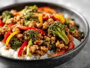 ground chicken and broccoli stir-fry - featured image