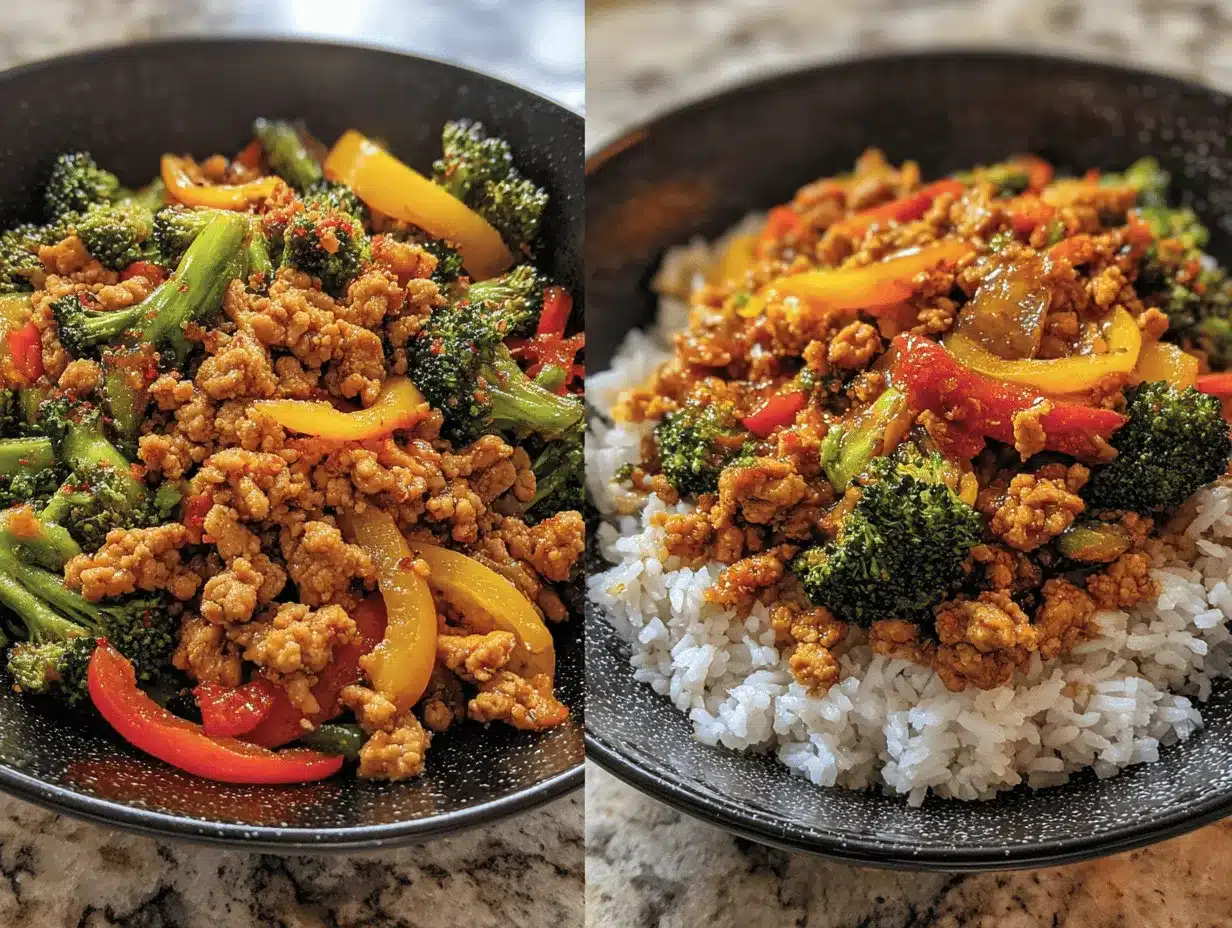 ground chicken and broccoli stir-fry preparation steps