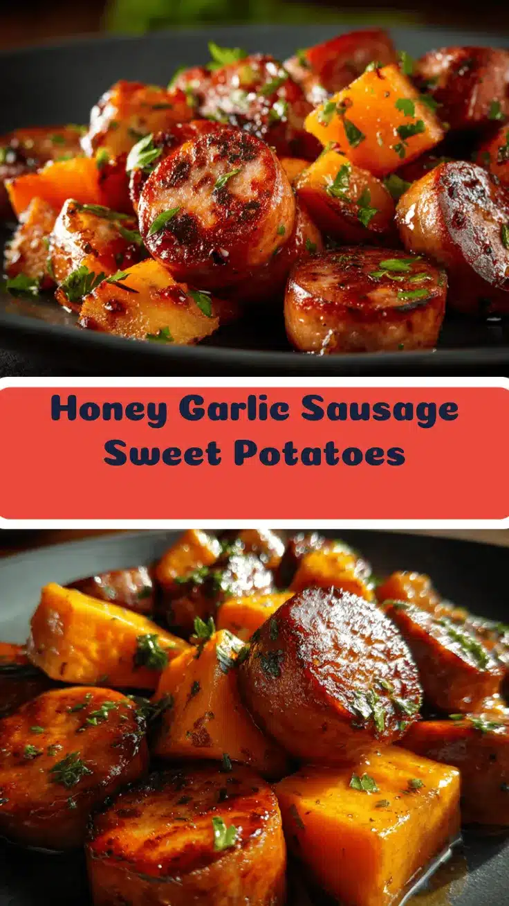 healthy honey garlic sausage sweet potatoes recipe