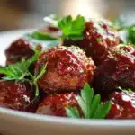 honey BBQ crockpot meatballs - featured image