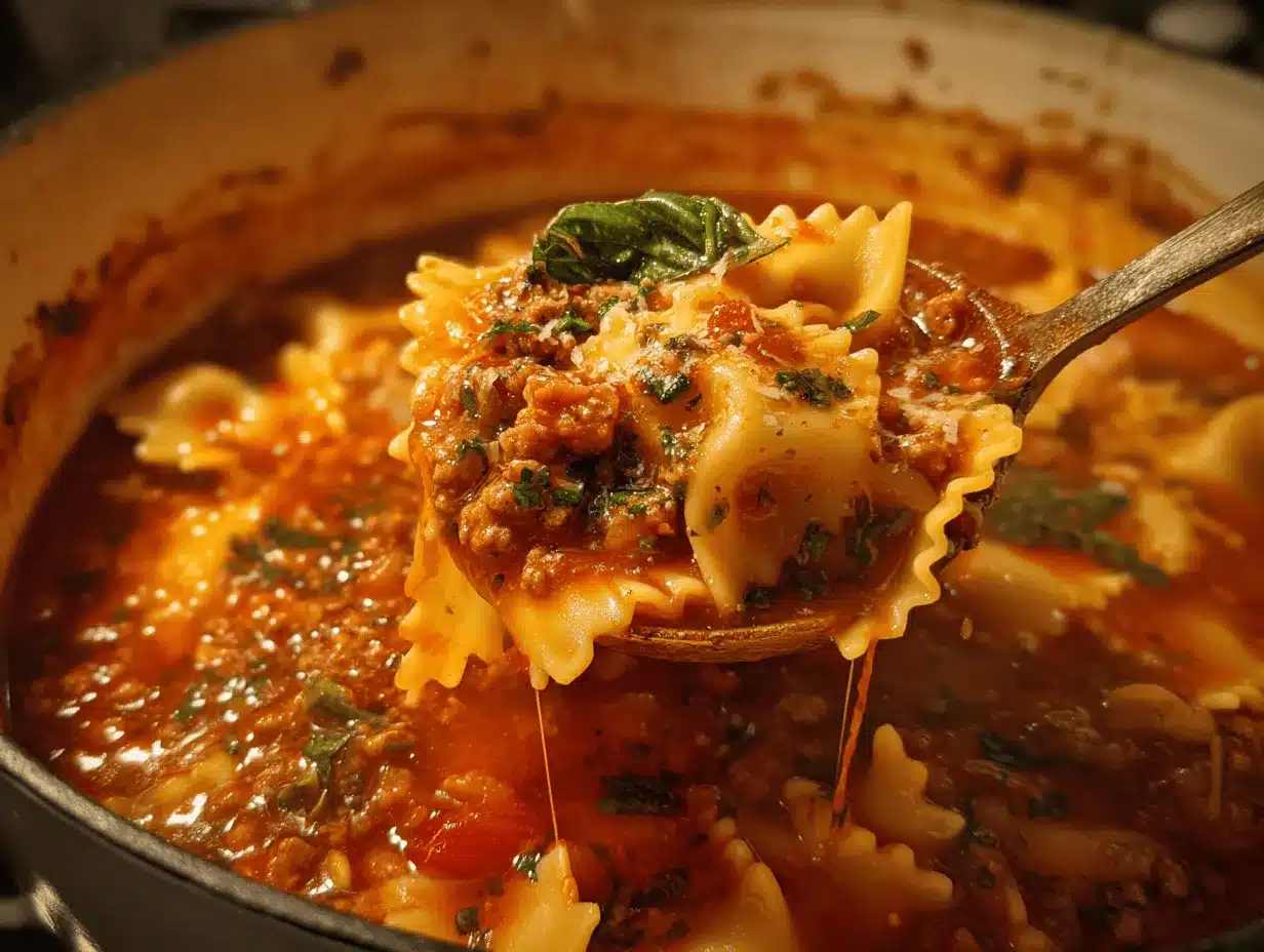 one pot lasagna soup preparation steps