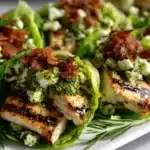 pesto chicken lettuce wraps - featured image